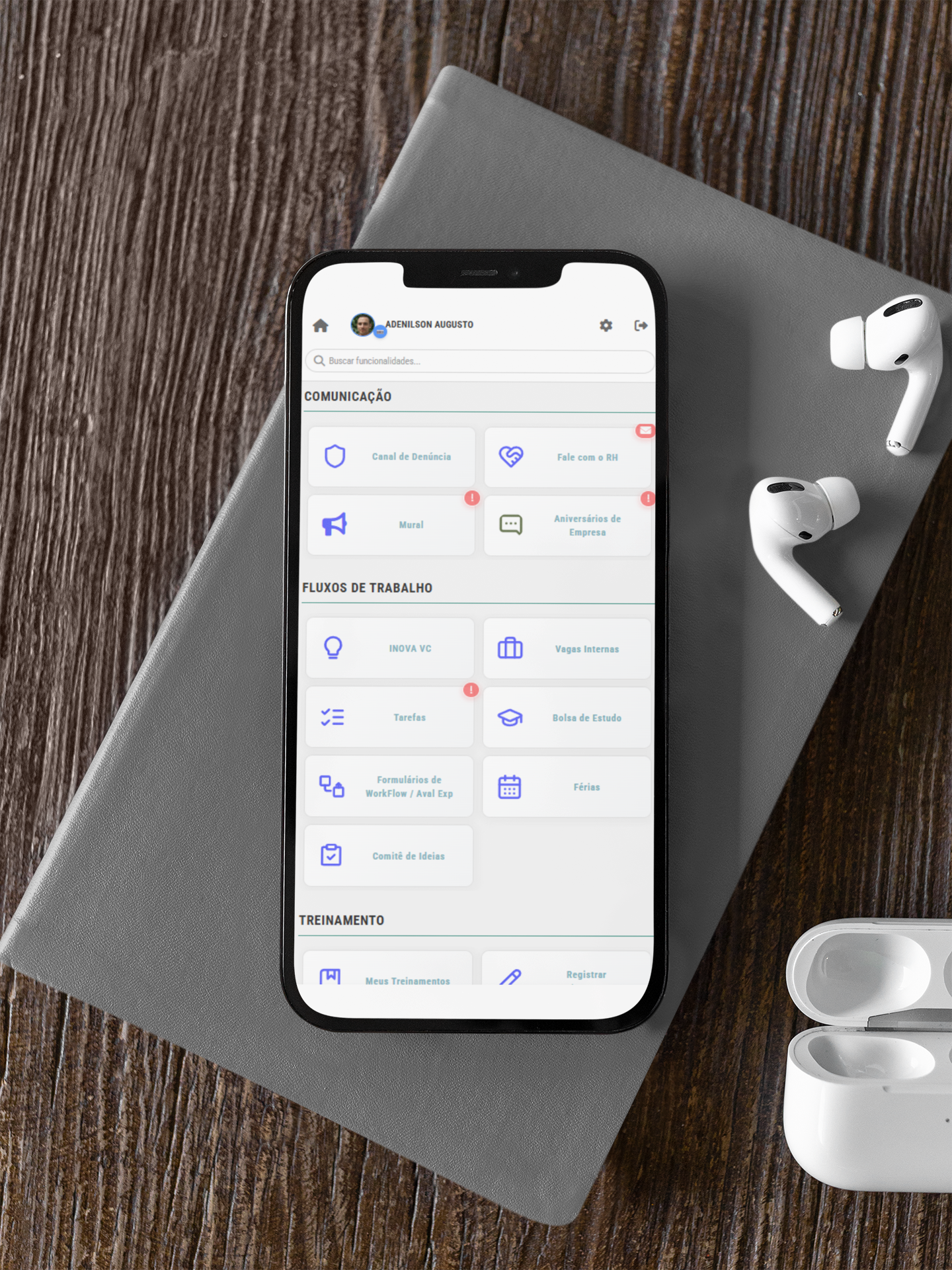 Aplicativo HUB do Colaborador no celular