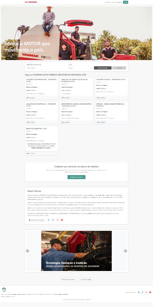 Painel de vagas — portal do candidato