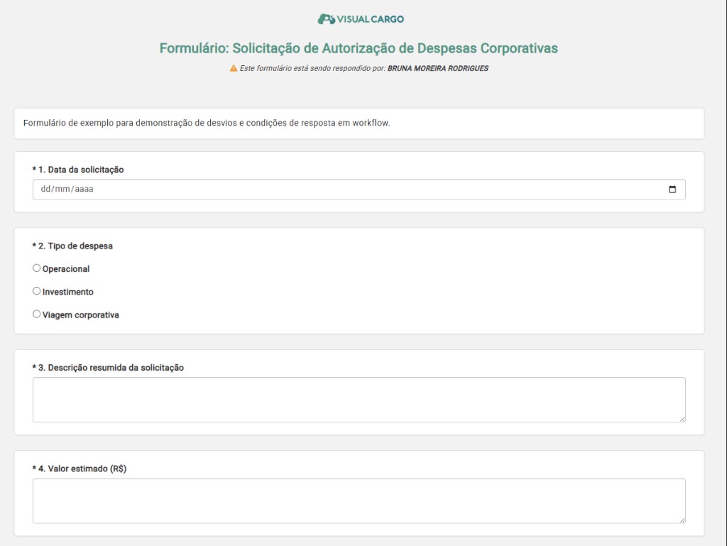 Início do formulário de despesas